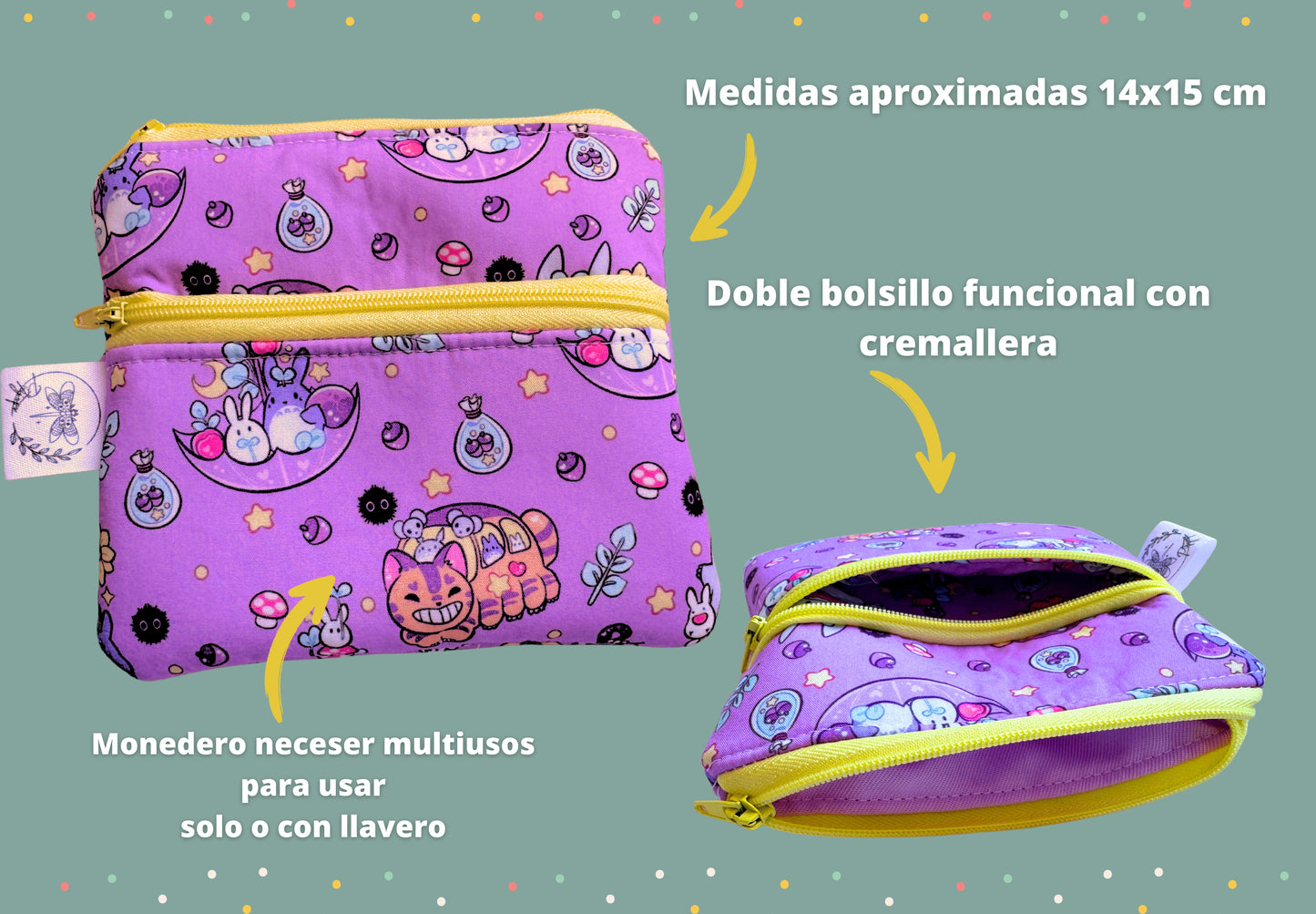 Cartera doble cremallera