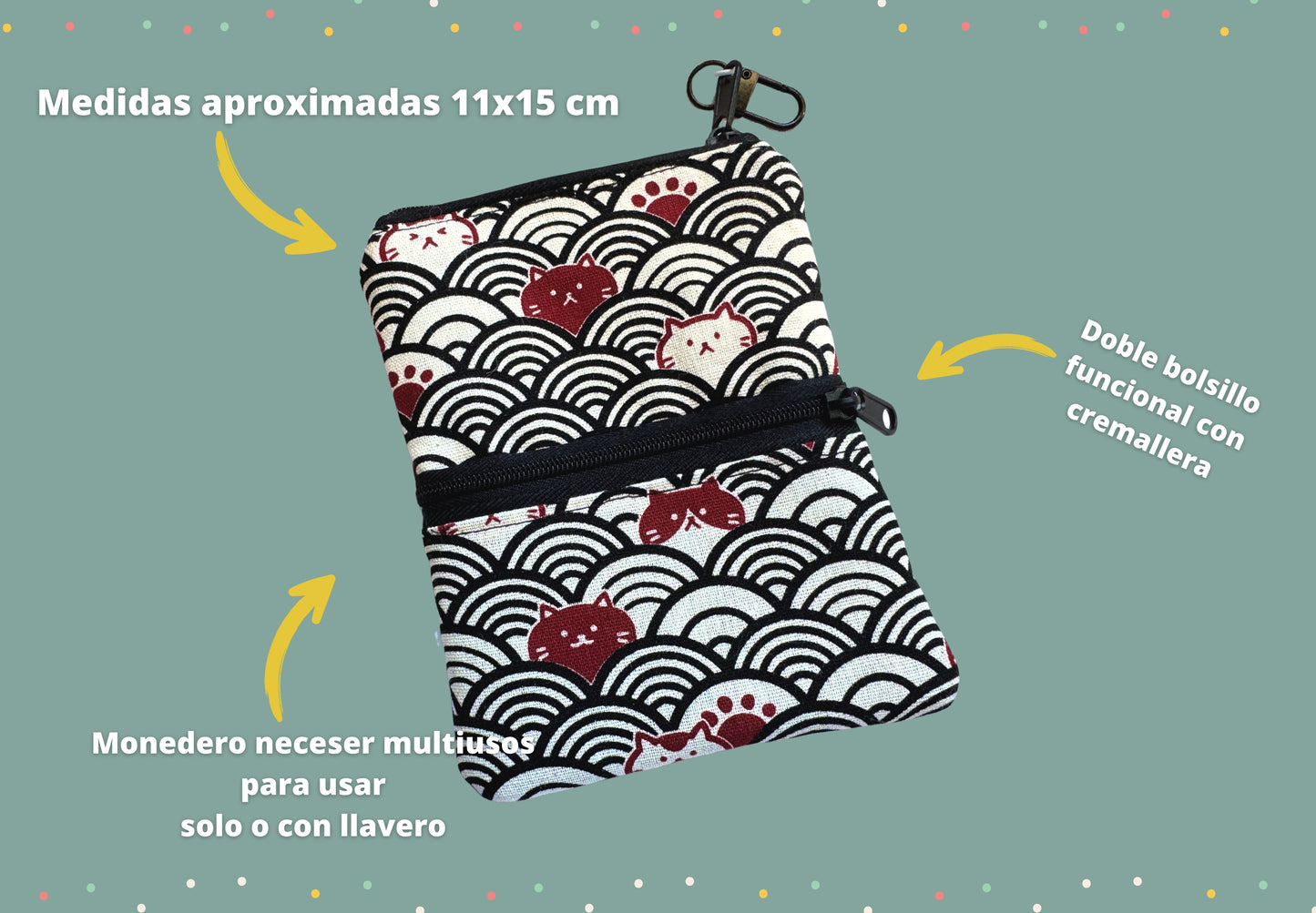 Cartera doble cremallera