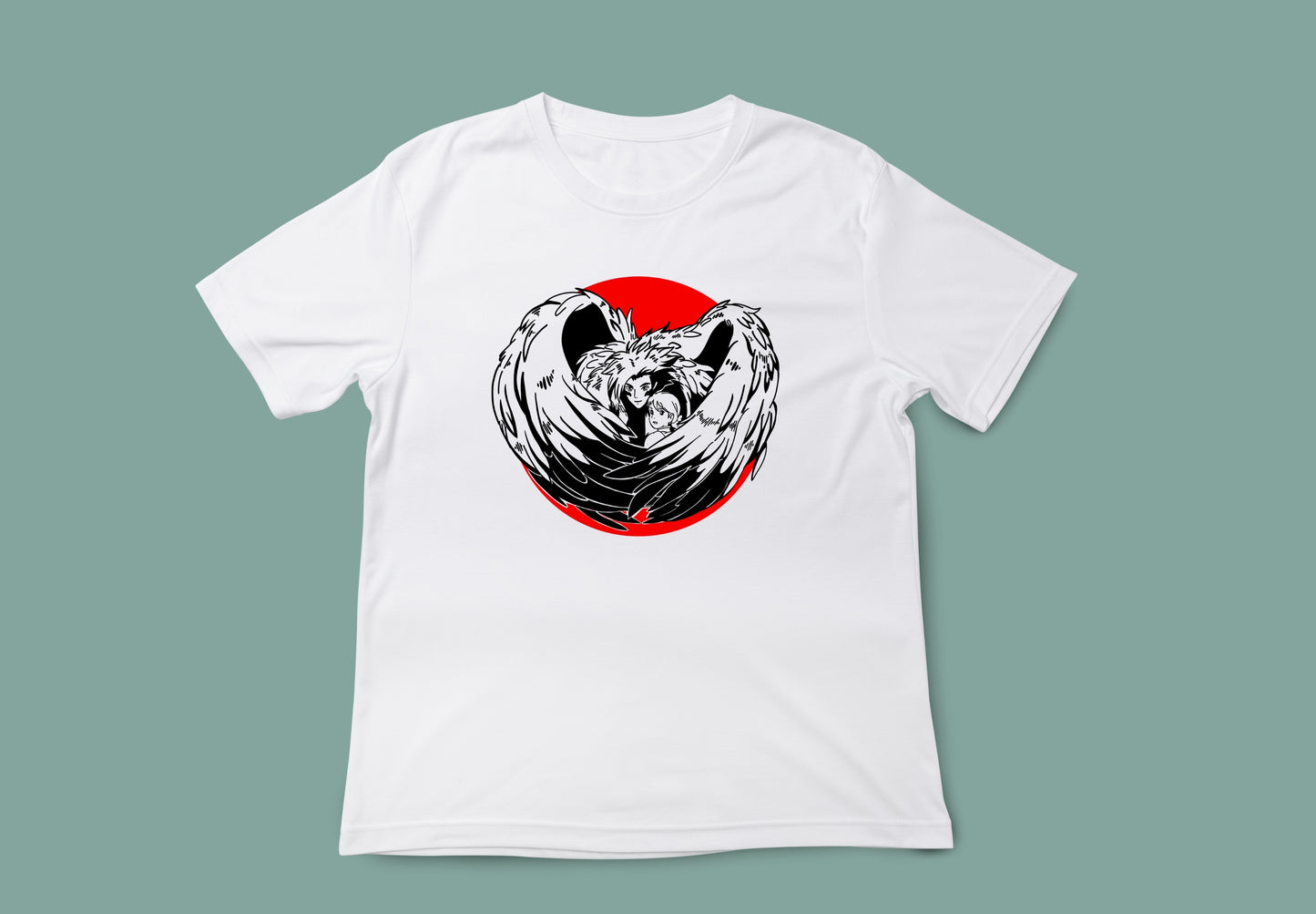 Camiseta unisex blanca el castillo ambulante ghibli