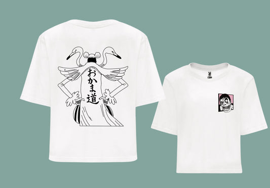 camiseta croptop color blanco anime one piece mr 2