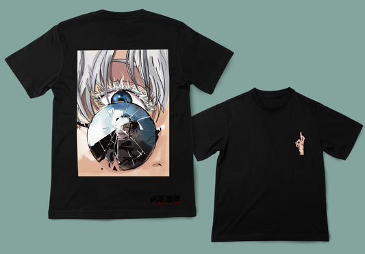 camiseta unisex negra jujutsu kaisen gojo geto anime