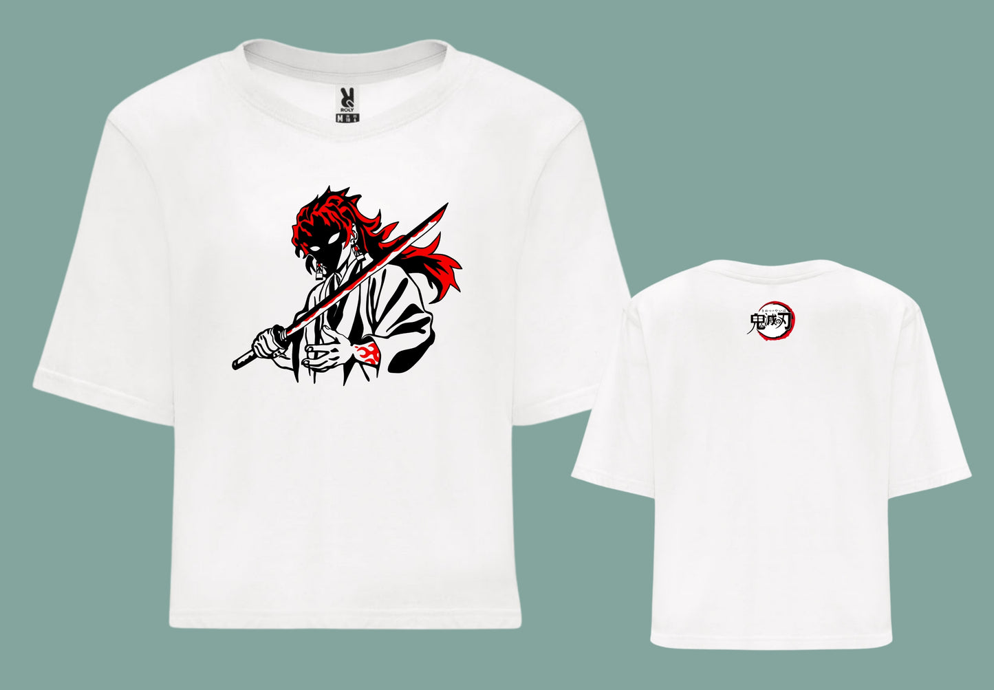 Camiseta croptop Kimetsu no Yaiba vista frontal