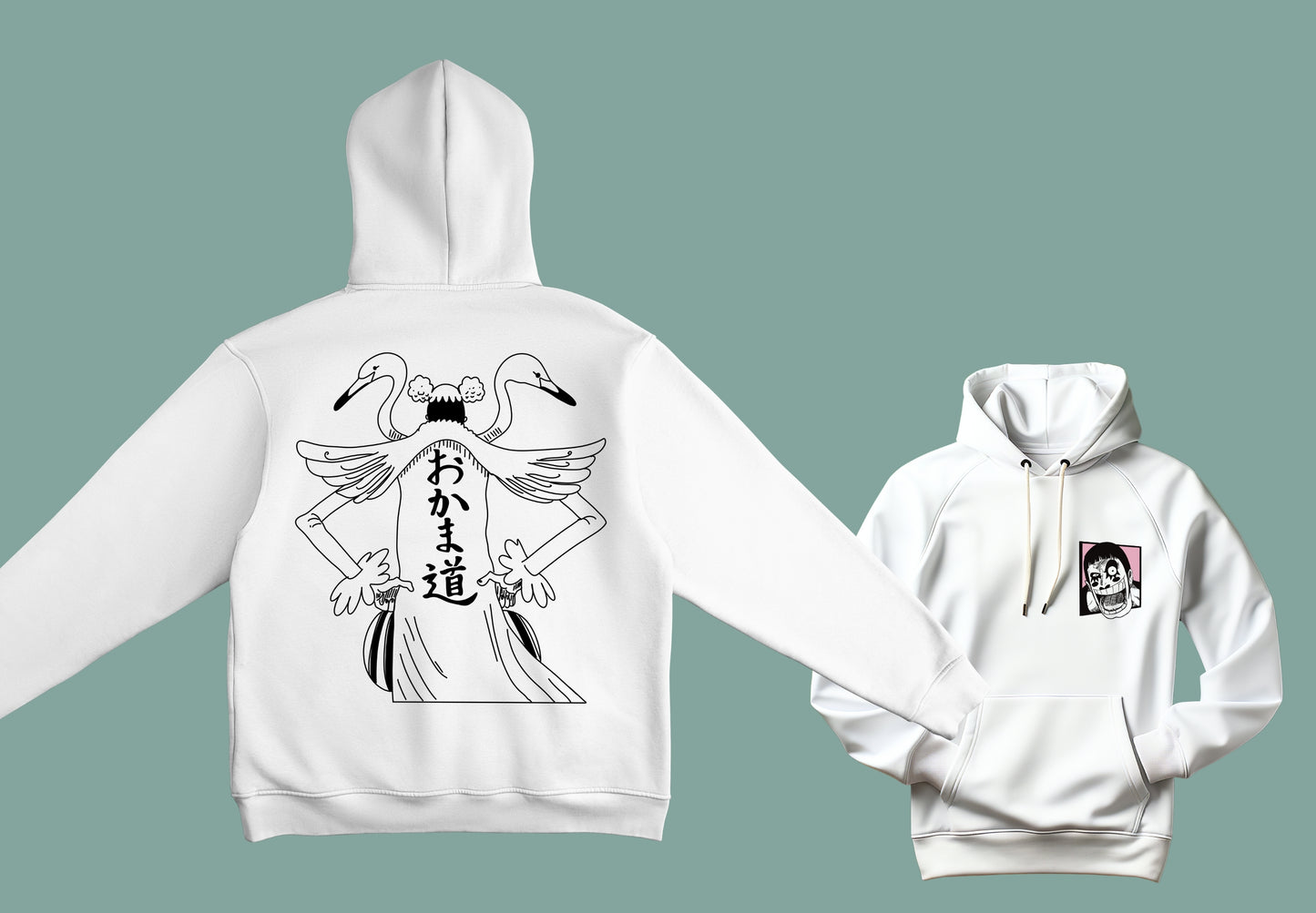 sudadera unisex color blanco anime one piece mr 2