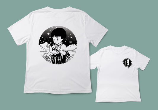 Camiseta blanca unisex la tumba de las luciernagas ghibli anime