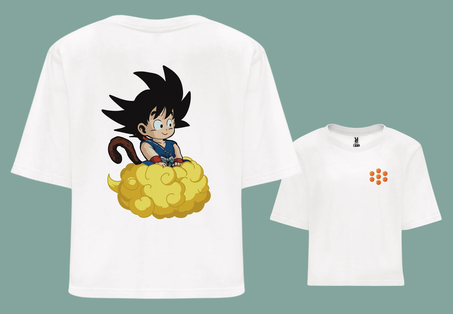 Camiseta croptop blanca Goku dragon ball anime