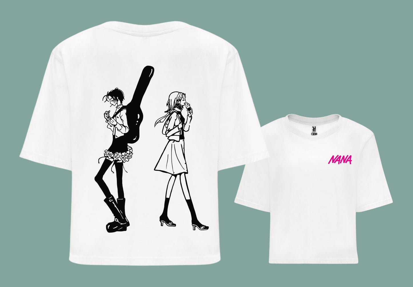 Camiseta croptop blanca anime nana