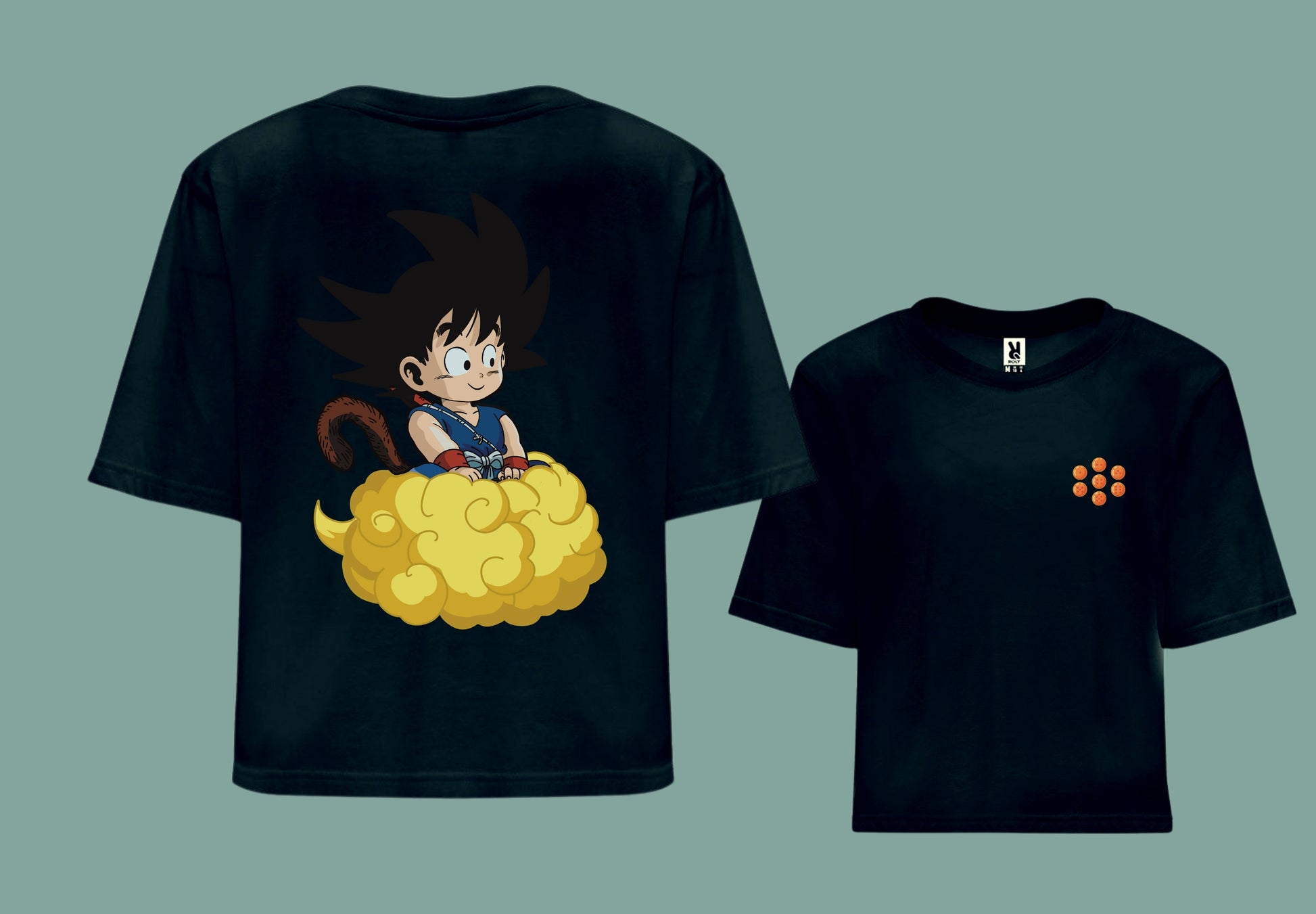 Camiseta croptop negra Goku dragon ball anime