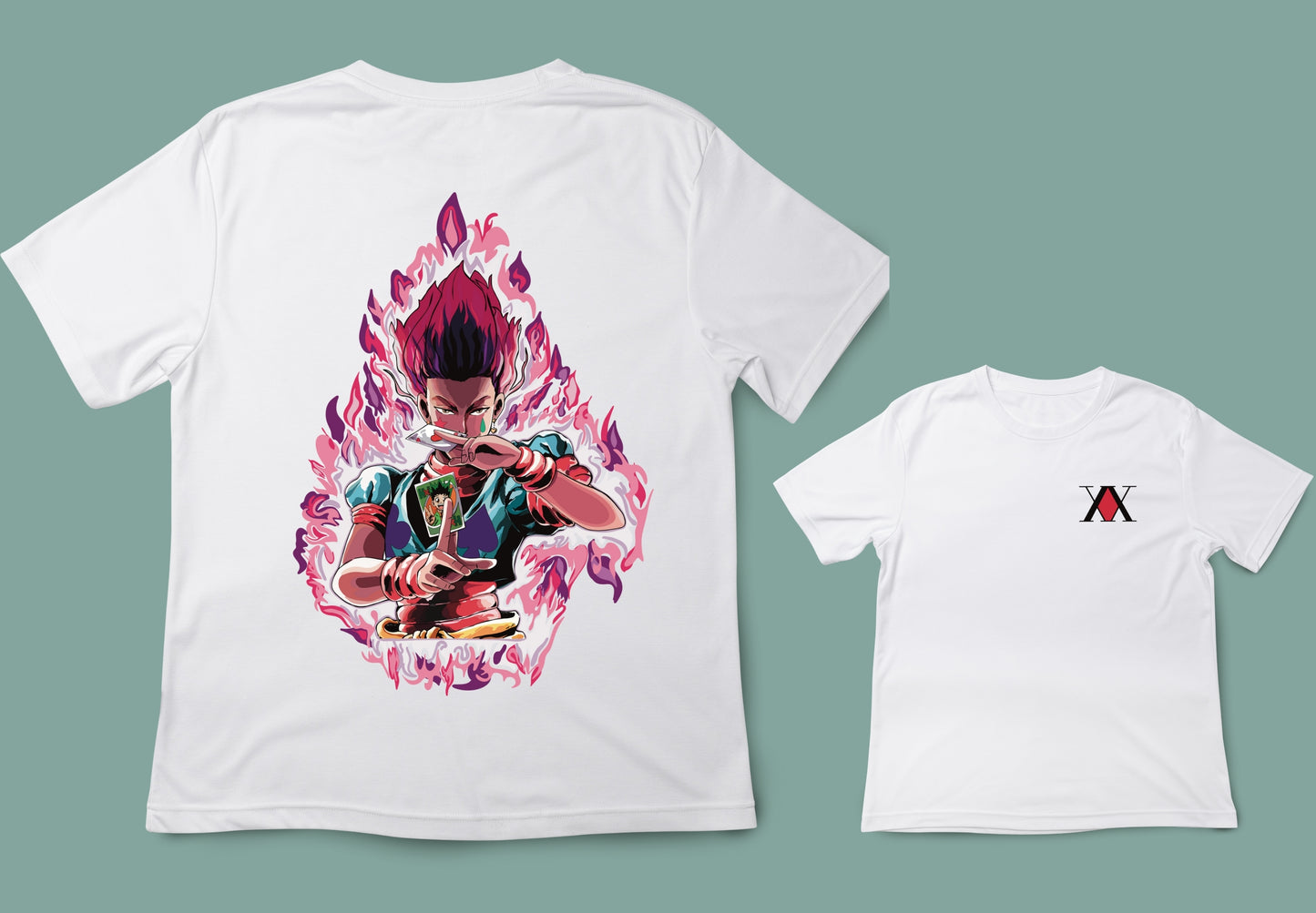 Camiseta unisex blanca hunterxhunter hxh hisoka anime