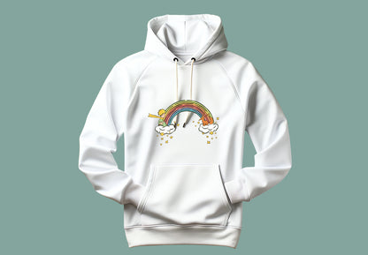 Sudadera blanca el principito arcoiris vista delantera.