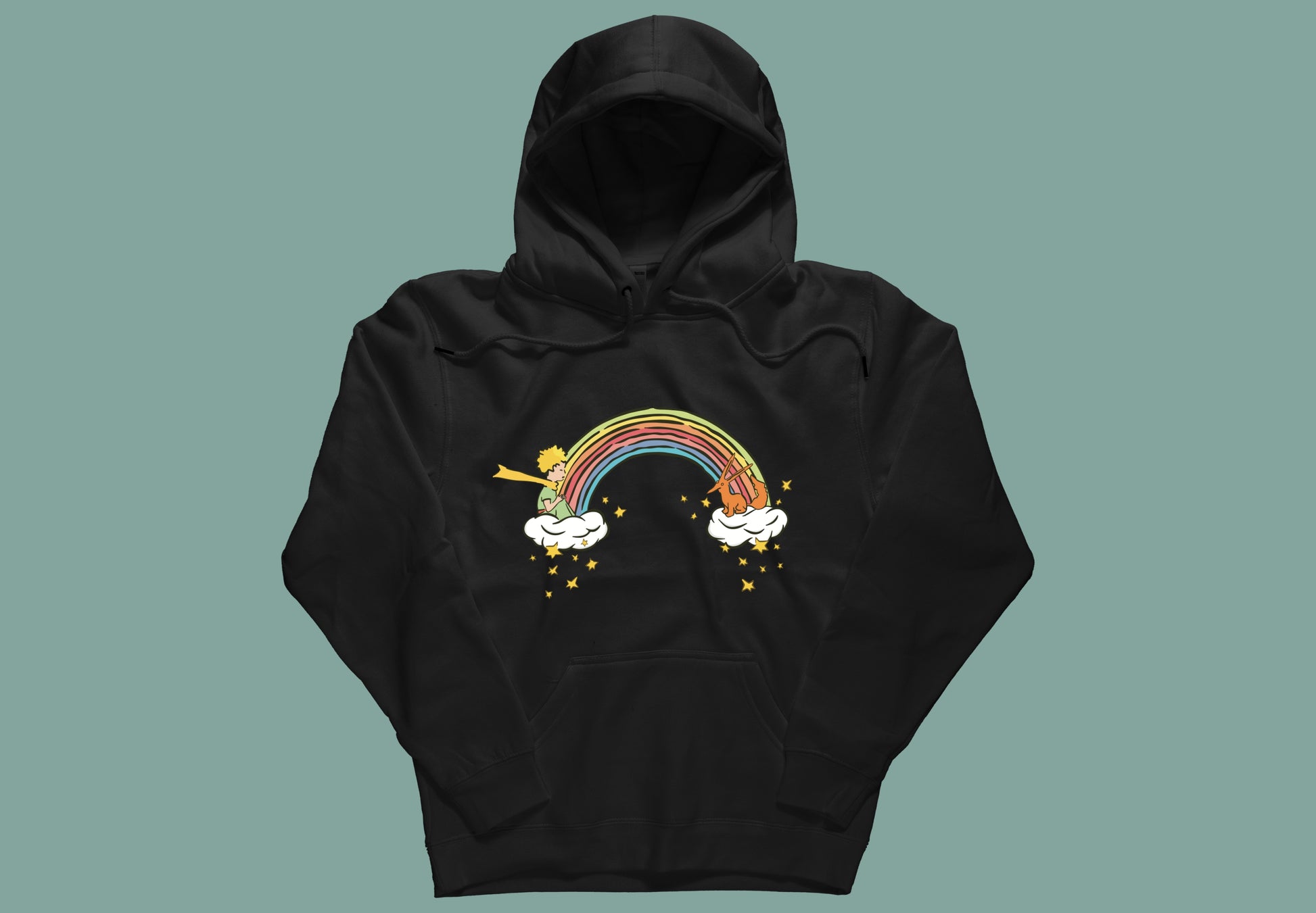 Sudadera negra el principito arcoiris