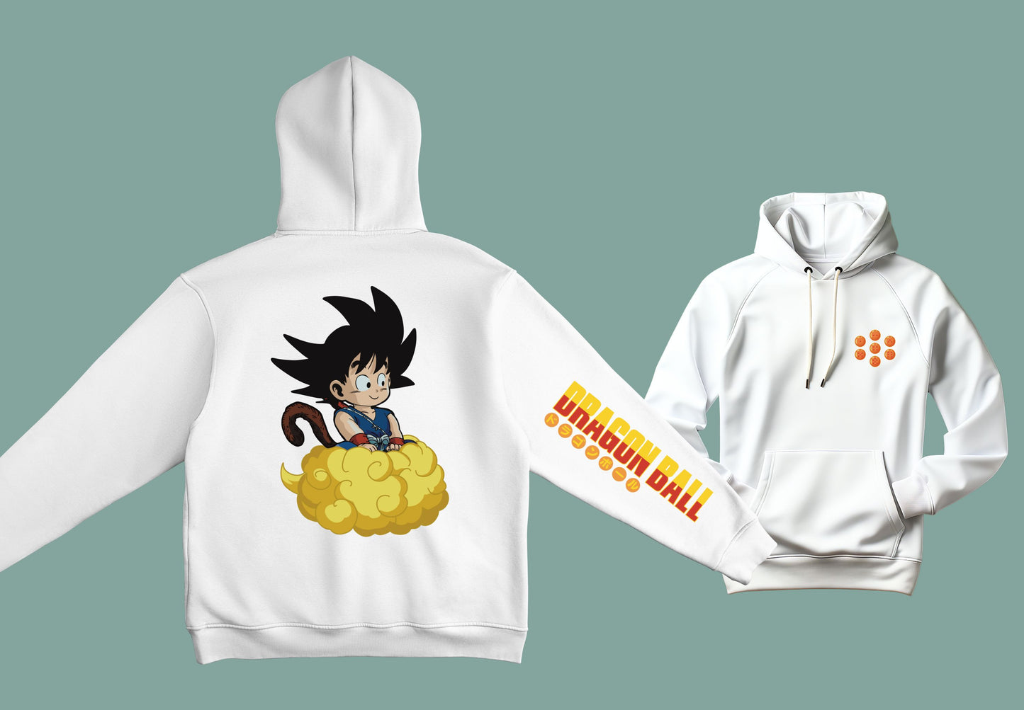 Sudadera unisex blanca Goku dragon ball anime