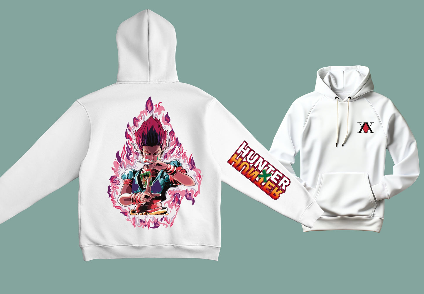 Sudadera unisex blanca hunterxhunter hxh hisoka anime