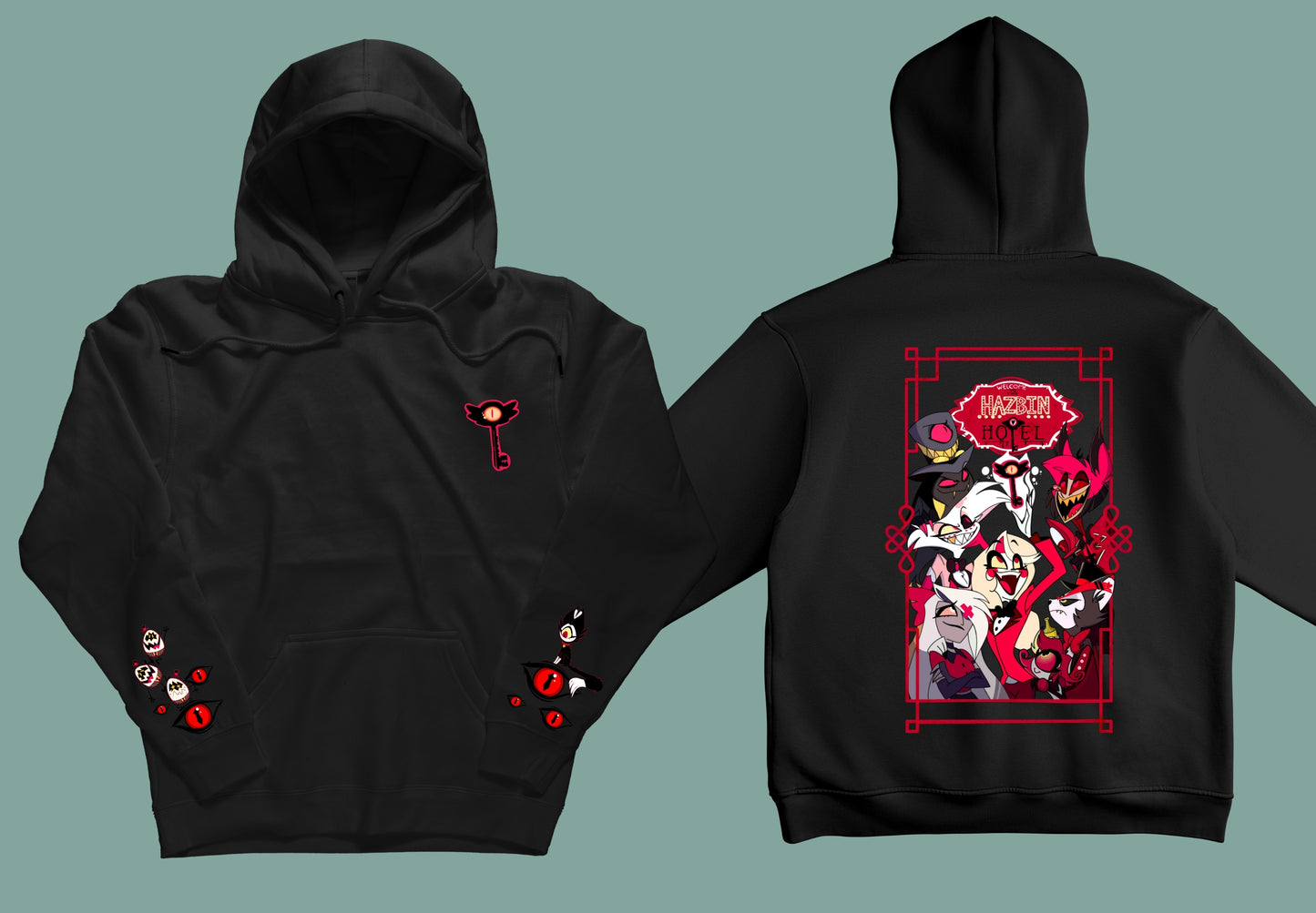 Sudadera unisex color negro hazbin hotel