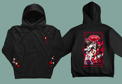 Sudadera unisex color negro hazbin hotel