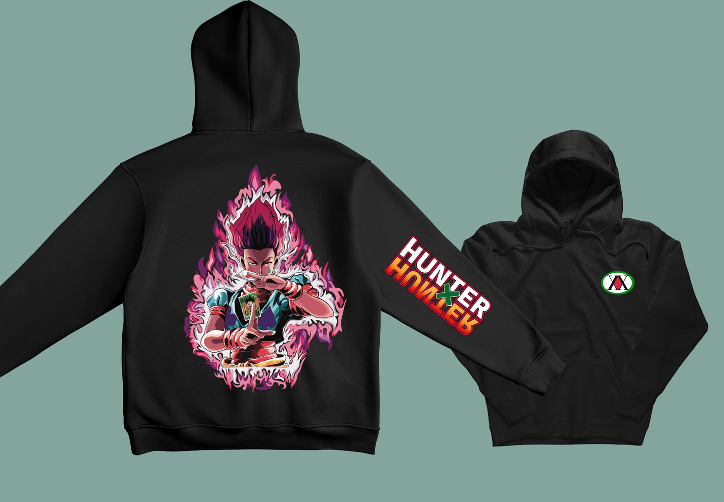 Sudadera unisex negra hunterxhunter hxh hisoka anime