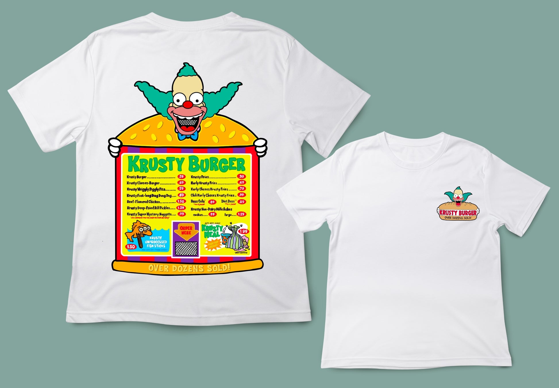 camiseta unisex blanca simpsons krusty