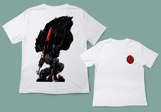 camiseta unisex color blanco anime  berserk guts