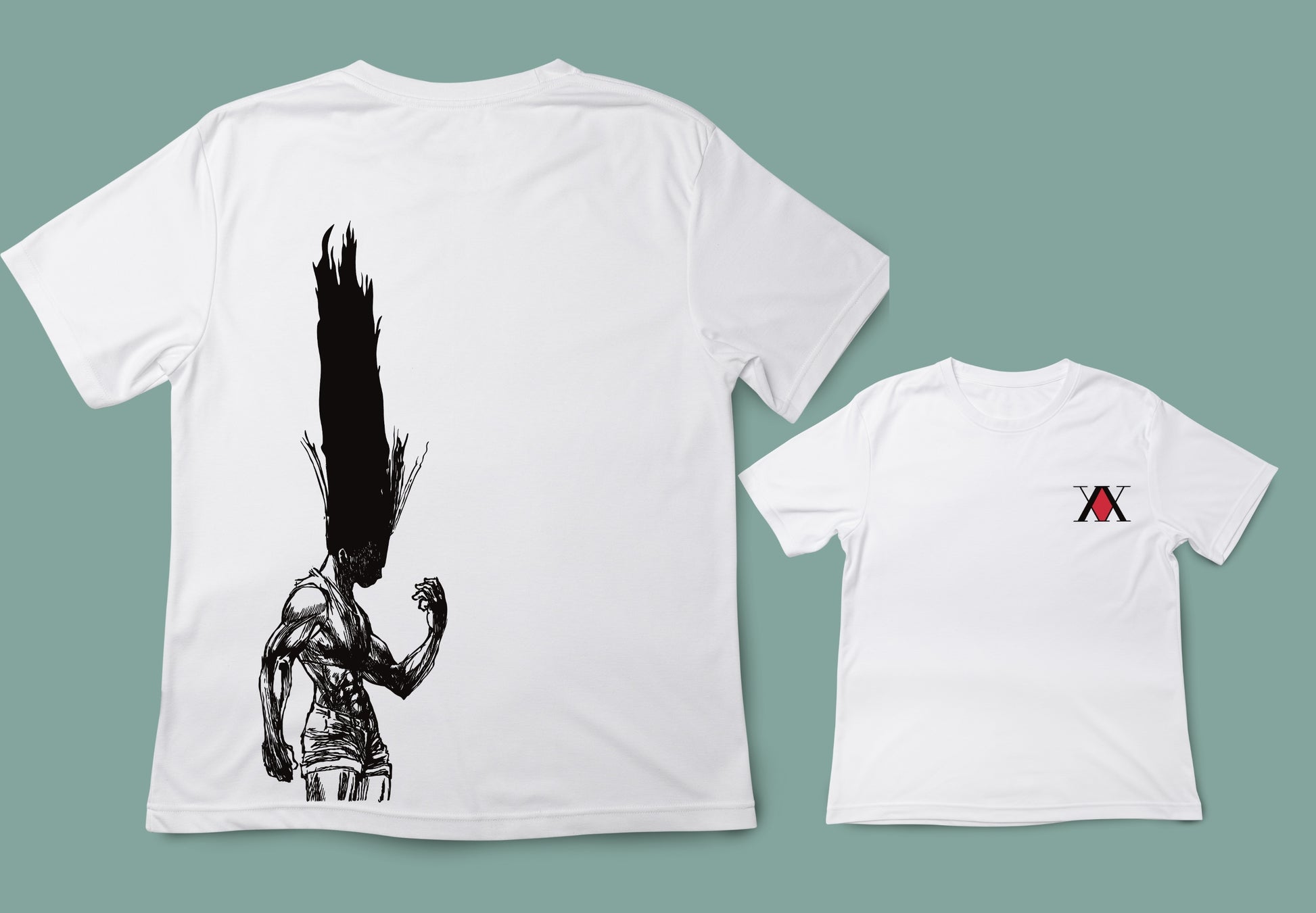 camiseta unisex color blanco anime  hunterxhunter hxh gon