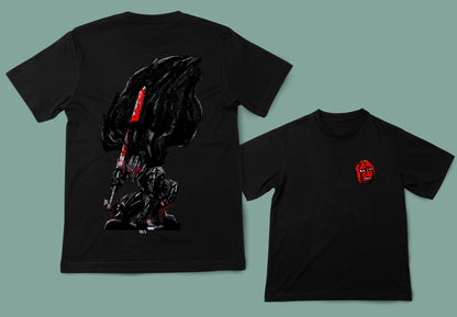 camiseta unisex color negro anime  berserk guts