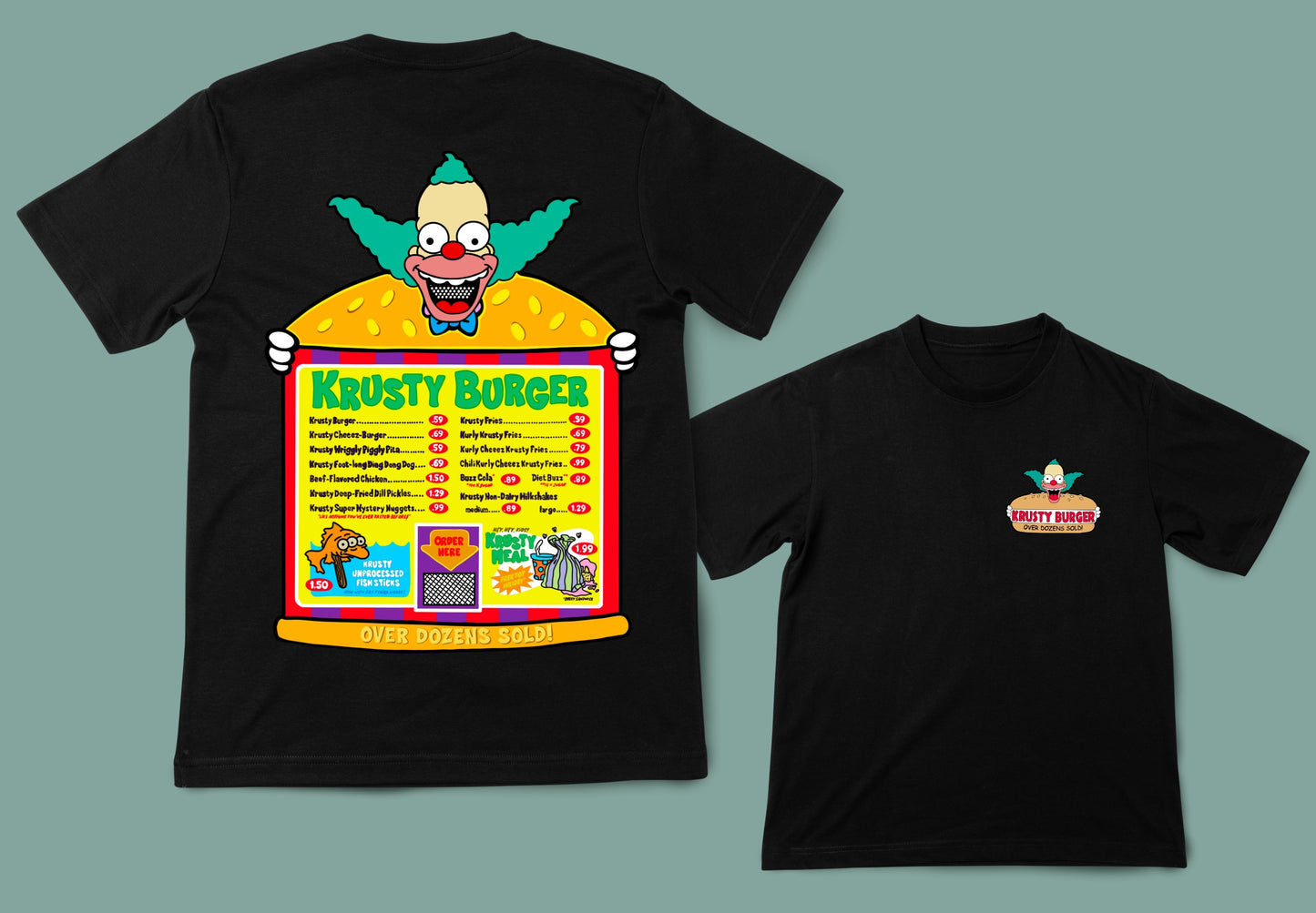 camiseta unisex negra simpsons krusty