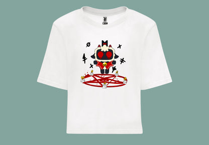 cult of the lamb croptop blanco videojuegos cordero secta