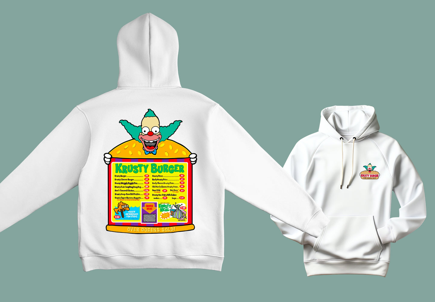 sudadera unisex blanca simpsons krusty